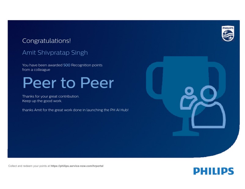 Peer-to-Peer Recognition certificate
